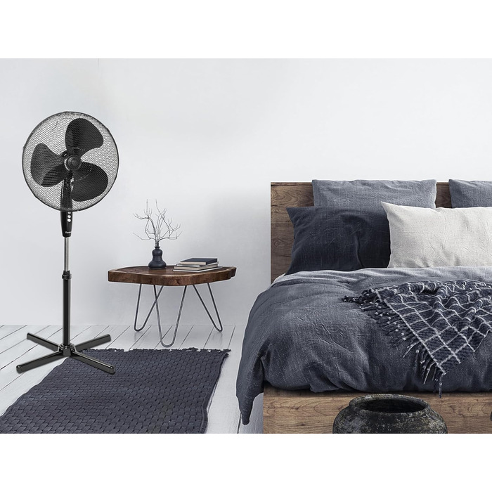 П'єдестальний вентилятор Bestron з трьома швидкостями, вентилятор з функцією обертання на 75 і регулюванням висоти до 122 см, Ø 45