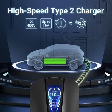 Зарядний пристрій тип 2 11KW домашня зарядна станція wallbox зарядний кабель електромобіль з тримачем кабелю зарядний кабель 3-фаз