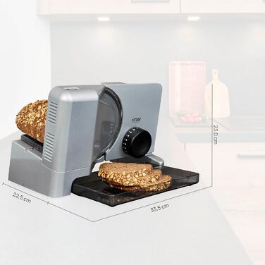 Електричний металевий слайсер і слайсер з ЕКО мотором, виробництво Німеччина, срібло, 16 Duo Plus