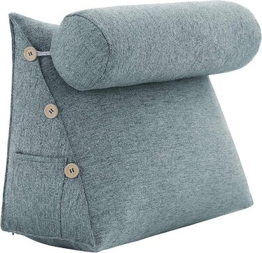 Подушка для читання для ліжка та дивана Ергономічна подушка для підтримки спини та попереку з кутом підтримки, клиноподібна подушка для читання, перегляду телевізора, сну та відпочинку, дихаюча (поліестерово-сірий колір)