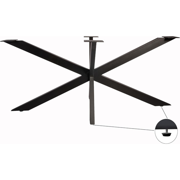 Обідній стіл SAM 200 x 100 см Rio, обідній стіл натурального кольору, масив акації, чорний металевий каркас-павук, прямі краї 200 x 100 см натуральний колір / чорний