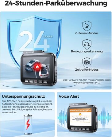 Відеореєстратор автомобільний передній задній 4K/2.5K GPS WiFi відеореєстратор зі Starvis, SD-карта 64GB, автомобільна камера, моніторинг паркування, супер нічне бачення, WDR, широкий кут 170, G-сенсор, циклічний запис, GS63H Pro