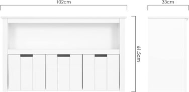 Дитяча полиця з ящиками на коліщатках, меблі для дитячої кімнати, полиця для іграшок, дитяча шафа, полиця біла з 3 ящиками, скрині