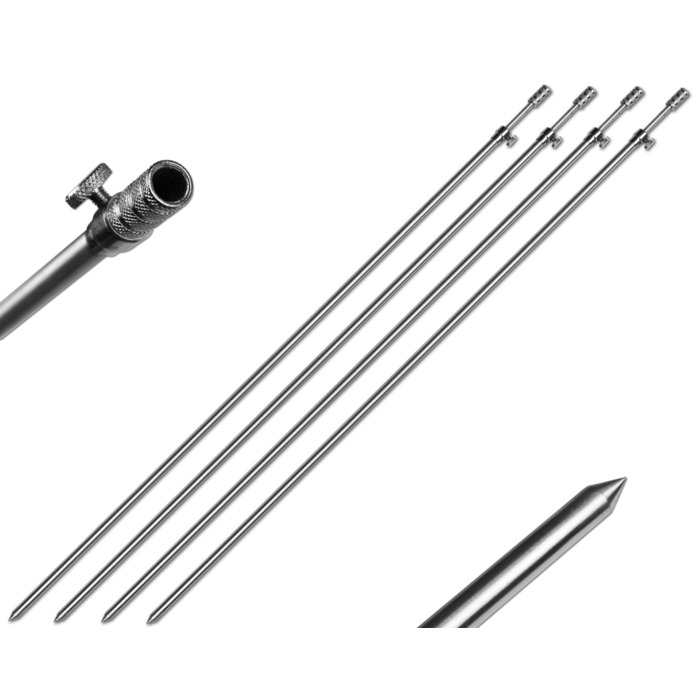 Тримач для вудилища, алюмінієвий, 45-120 см, 9,5/6 мм, хромований, 4 шт. / 75 - 120 см