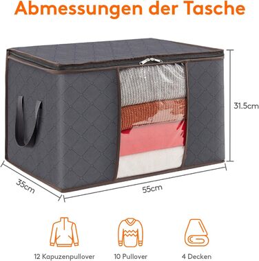 Мішок для зберігання Lifewit з 6 частин, коробка для зберігання з кришкою, органайзер для гардеробу, складні коробки для зберіганн