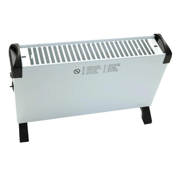 Електричний обігрівач з 3 режимами нагріву, регульованим термостатом, портативний обігрівач, 750/1250/2000 Вт, білий/чорний, ручки для перенесення, Д x Ш x В 52,5 x 20 x 34,5 см