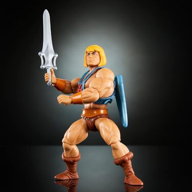 Іграшка Masters of the Universe Origins, фігурка людини-героя з колекції мультфільмів, точно в масштабі, герой заввишки приблизно 14 см в обладунках, з 2 мечами і міні-коміксом, HYD17