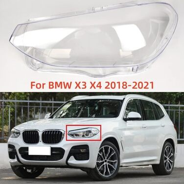 Для BMW X3 X4 2018 2019 2020 2021 Кришка передньої фари Прозорі абажури Лампа Оболонка Маски праворуч