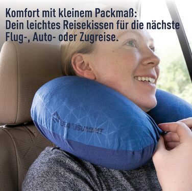 Поперекова опорна подушка Aeros преміум-класу - Надувна опорна подушка - Полегшення для попереку - Тканина 50D поліестеру - Компактна дорожня сумка - Робота, подорожі та поїздки на машині - Темно-синій - 93 г