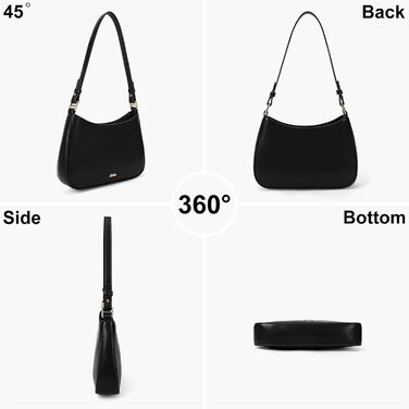 Сумка-клатч Y2K, жіноча напівмісяць хобо, шкіряна сумка з верхньою ручкою, кросбоді сумка, червоний гаманець осінньої моди Y2K A01-чорний