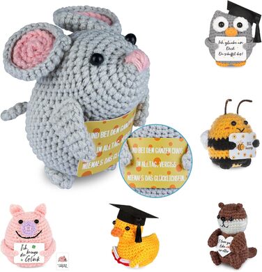 В'язана іграшка-талісман WenmthG "Кишенькові обійми" Миша