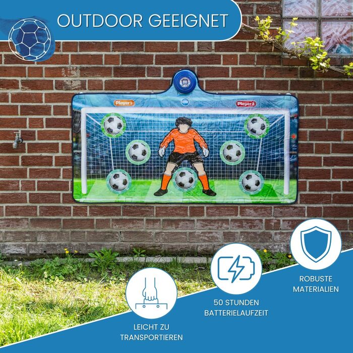 Електронні ворота та футбольний килимок з лічильником рахунків для двох гравців Футбольна гра для приміщень та саду Подарунок від футбольних воріт для хлопчиків та дітей вкл. м&39яч та насос