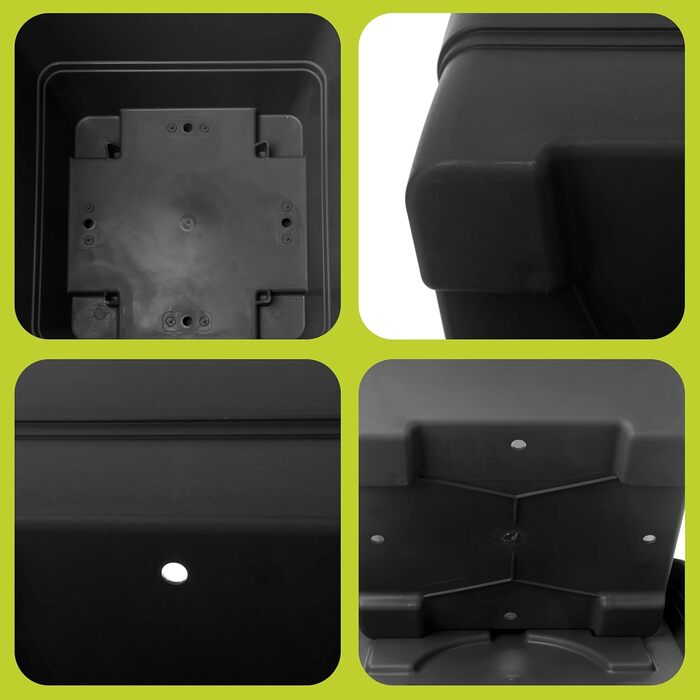 Набір із 2 великих садових горщиків 40x40 см, 46 літрів, антрацитовий, великий квітковий горщик для патіо та саду, міцний квітковий горщик, зроблено в ЄС, 2friends