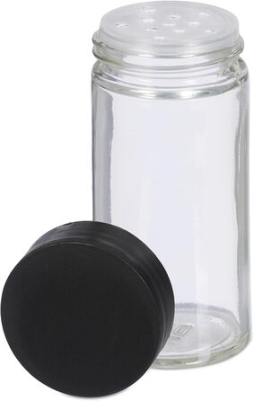 Карусель для спецій Relaxdays, 16 банок для спецій, обертається на 360, нержавіюча сталь, бамбук, скло, ВxШxГ 28 x 20 x 20 см, чорний/натуральний