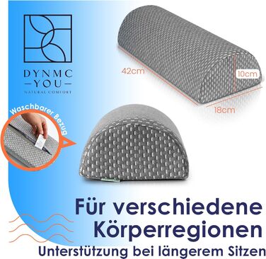 Подушка для колін DYNMC you для сну на боці Комфортний валик для ніг ПЕРЕМОЖЕЦЬ ПОРІВНЯННЯ ДУЖЕ ДОБРЕ Подушка для сну Подушка у формі півмісяця Подушка для ніг для релаксації та комфорту (сіро-біла картата)