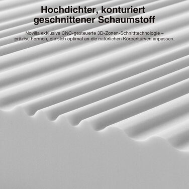 Матрац Novilla 140x200 см з холодної піни, рівень жорсткості H3/H4, 7-зонний комфортний матрац з піни, дихаючий комфортний згортаючий матрац зі знімним тканинним чохлом, сертифікований Oeko-TEX, висота 18 см, 18 см, 140 x 200 см