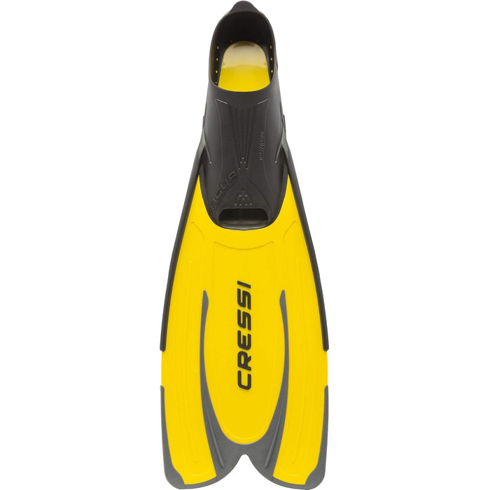 Набір для підводного плавання Cressi Big Eyes Evo Alpha Ultra Dry з трубкою та маскою для дайвінгу, водонепроникна маска для дайвінгу та Agua - унісекс преміум саморегульовані ласти для дайвінгу, жовті, 43/44