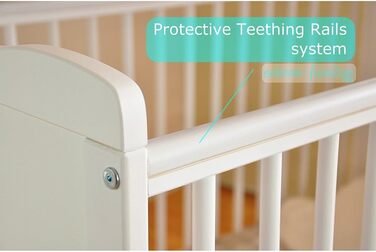 Дитяче ліжечко Marsell з висувною шухлядою з кришкою Дитяче ліжечко Ліжечко з матрацом з піни алое вера Зубчасті рейки, що регулюю