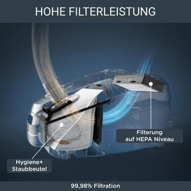 Пилосос з мішком 400 Вт 4,5 л мішок для пилу 99,98 HEPA-фільтрація 12 м радіус дії компактний дизайн вкл. аксесуари чорний Будинок