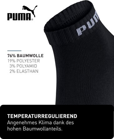 Шкарпетки PUMA Quarter Socks, упаковка з 18 пар, Statement Edition - жіночі та чоловічі розміри 43-46, чорні, білі, сірі