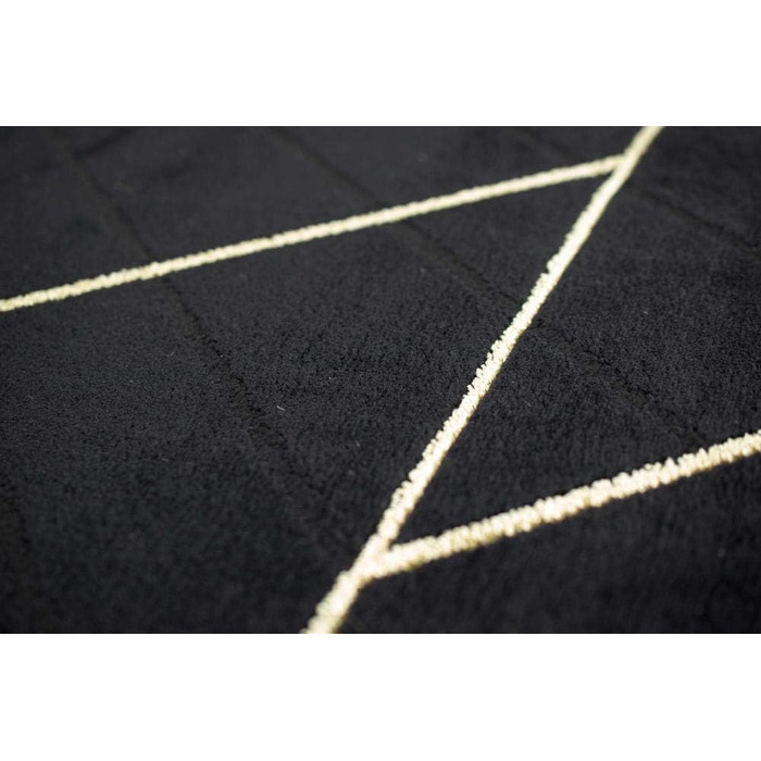 Килим для вітальні сучасний килим геометричний візерунок чорне золото розмір 240 x 340 см