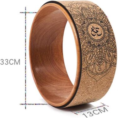 Коркове колесо для йоги та прогинів, перевернутих положень, колесо з принтом дерева та мандали