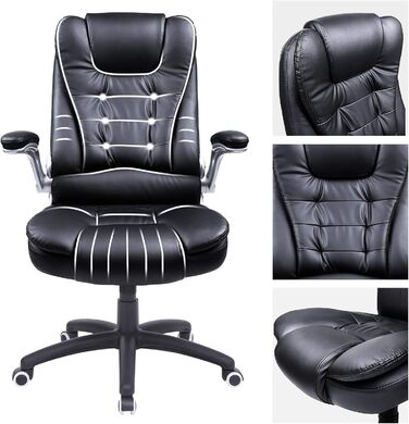 Гоночне крісло Офісне крісло Ігрове крісло Крісло керівника Обертове крісло PU, чорне, OBG51B чорний 54 x 48 x (111-121) см