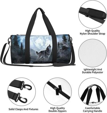 Містка дорожня сумка Moon Wolf, легка та довговічна, ідеальний подарунок для подорожей, походів, відряджень та іншого, універсальний розмір