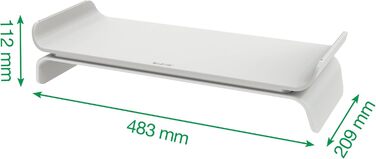 Регульована підставка для монітора, сіро-біла, 65040085. Підвищення монітора з двома рівнями регулювання для підтримки правильної постави.