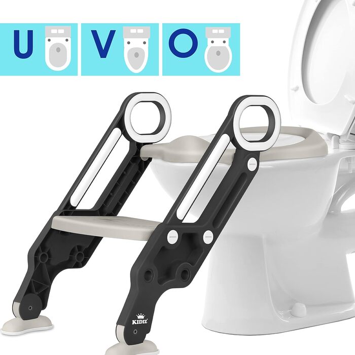 Дитяче сидіння для унітазу KIDIZ, крісло для унітазу зі сходинками та ручками, Складне дитяче сидіння для унітазу, горщик, горщик,