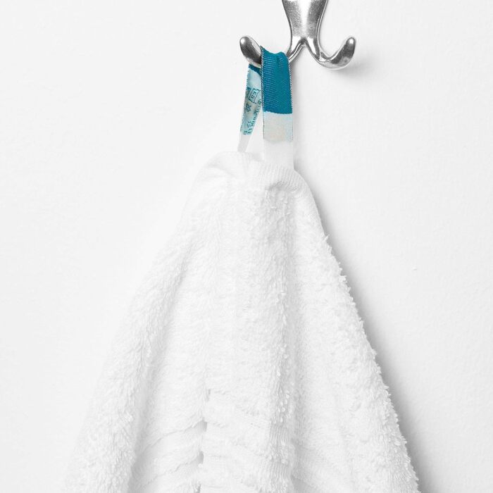 Набір з 4 рушників розміром 50x100 см - поглинаючі рушники для ванни білого кольору - з практичною вішалкою - з елегантними смужка