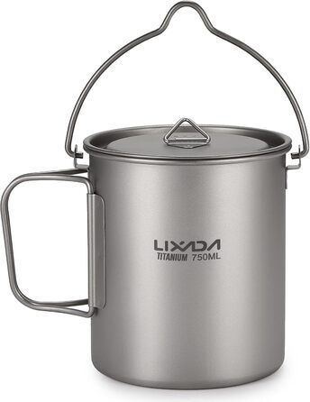 Титановий горщик Lixada для кемпінгу, 750 мл та 900 мл