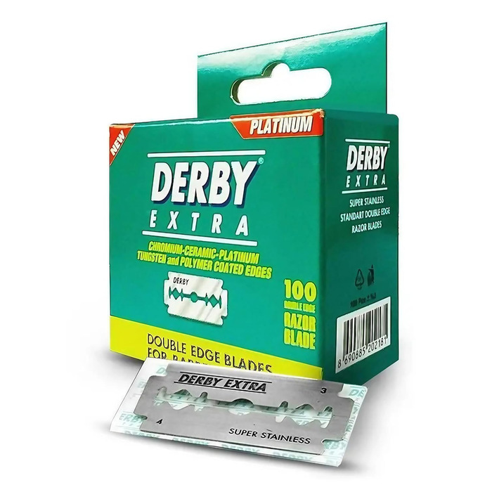 Леза безпечної бритви Derby Extra Double Edge, упаковка із 100 лез