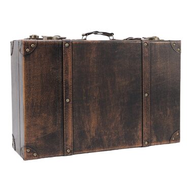 Декоративний вінтажний футляр для зберігання, чарівна ретро-скриня для багажу, реквізиту для весільної фотографії, антикварна скриня для декору кімнати для гостей, 45 x 30 x 15 см (коричневий)
