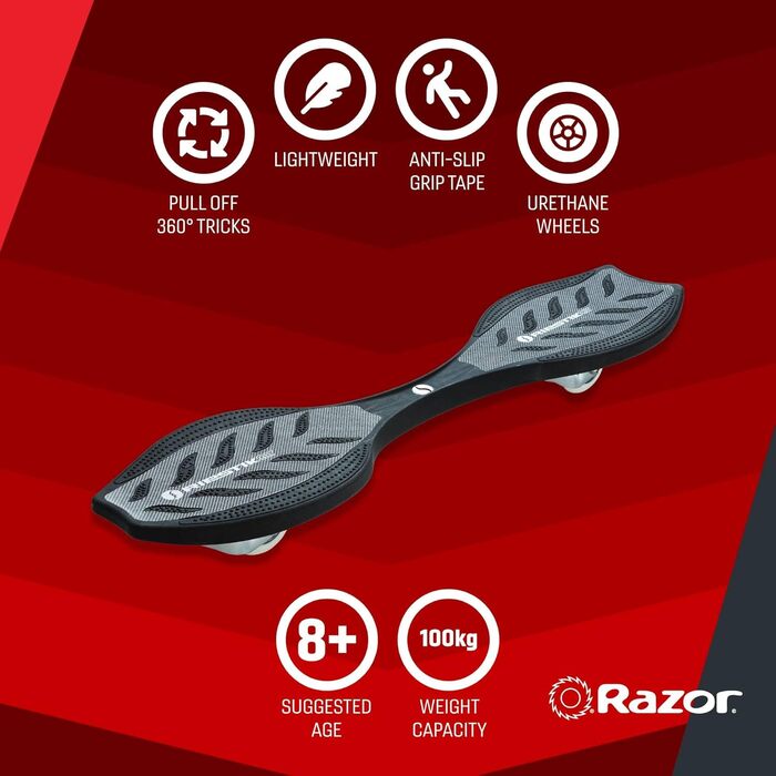 Дитячий скейтборд Razor Ripstik Air 2 колеса, один розмір, чорний