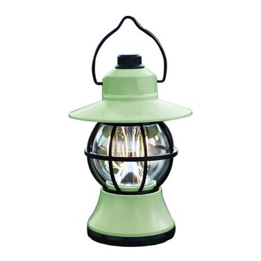 Зносостійкий акумуляторний наметовий ліхтар Toyvian з ручкою, портативний кемпінговий ліхтар для професійного освітлення наметів на відкритому повітрі, зелений