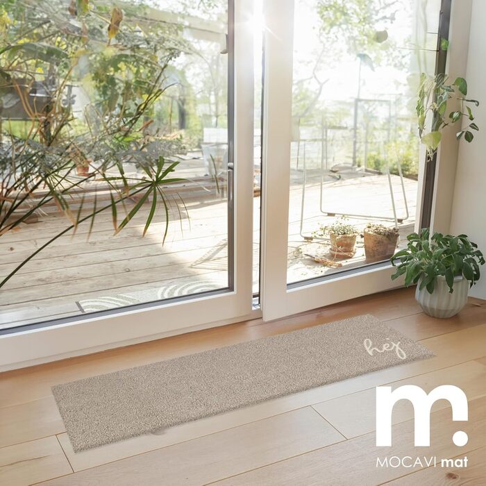 Килимок MOCAVI для дверей, парковка для взуття, 30x100 см, що прається, бежевий, Hej Scandi, килимок для взуття, довгий, вузький, без взуття, декоративний для входу, для приміщень, для вулиці, килимок для передніх дверей, килимок для багажника, 30x100 см,
