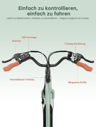 Міський електровелосипед Touroll B2 26 дюймів з двигуном 250 Вт 50 Нм та знімним акумулятором 36 В 561,6 Втгод, міський велосипед з педелектом, електричний велосипед, 25 км/год, запас ходу 100 км, електровелосипеди для дорослих, чоловіків та жінок, міськи