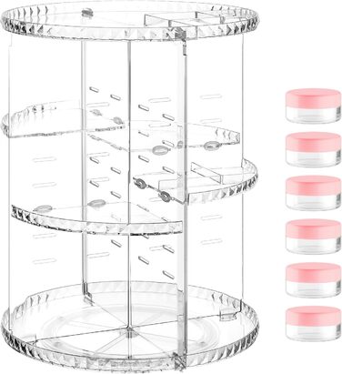 Косметичний органайзер для макіяжу Moicainy, органайзер для краси, що обертається на 360, багатофункціональний косметичний шафа для зберігання комода, ванна кімната та спальня