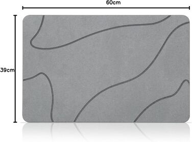 Килимок для ванни з діатомової землі, нековзний, килимок для душу, килимок для ванної, швидковисихаючий, килимок для підлоги зі 100 натурального каменю, килимок для ванної 60x39 см, суперпоглинаючий, килимок для ванної кімнати, килимок для ванної кімнати,