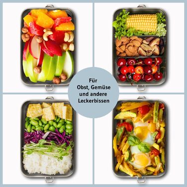 Ланчбокс Dimono, герметична коробка для бенто 1400 мл, нержавіюча сталь водонепроникний, екологічний контейнер з відділеннями та ущільнювачами, місткість 1400 мл