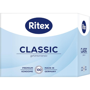 Презервативи Ritex Classic - емоційно інтенсивні для особливо інтенсивних відчуттів, 100 шт. , Зроблено в Німеччині (ука)