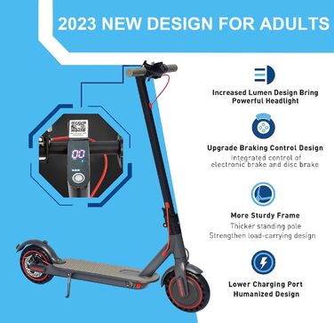 Дюймовий електросамокат з функцією додатку, з тримачем для мобільного телефону та протиугінним пристроєм Складаний електросамокат,