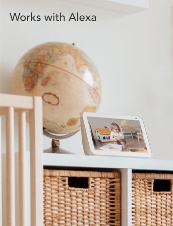 З камерою, дитяча камера WLAN, радіоняня з камерою та додатком, функція інтеркому 1080P HD Night Vision, сумісна з Alexa та 2,4 ГГ