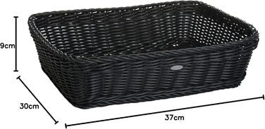 Багатофункціональний кошик Westmark, підходить для готелів та ресторанів, прямокутний, приблизно 37 x 30 x 9 см, синтетичне волокно, Saleen Edition, чорний, 02052019101 L Black