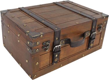 Дерев&39яний футляр для зберігання сумок Taidda у вінтажному стилі, багатофункціональна портативна валіза з виглядом вживаного одягу, органайзер для одягу, іграшок та фотореквізиту з сільським дизайном (великий)