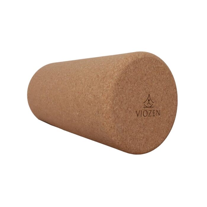 Ролик для фасції, виготовлений зі 100 натурального корка екологічний, нековзний та стабільний йога-ролик для спини, шиї та ніг ідеальний масажний та регенеруючий валик для фітнесу, пілатесу та йоги 300 x 150 мм