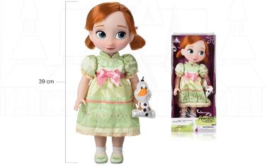 Лялька Disney Store Anna з колекції Animator, Frozen, 39 см / 15&39, реалістичне волосся для розчісування, одяг і взуття, з Олафом