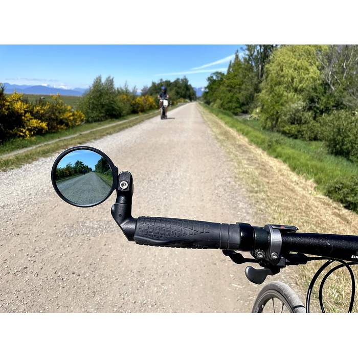 Велосипедне дзеркало Hafny, багаторівневе регулювання, HD-захисне скло, ударостійке, дзеркало для електровелосипеда, дзеркало заднього виду для велосипеда, HF-M952B-FR08 (синє скло без відблисків)