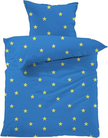 Комплект дитячої постільної білизни Lavea - Linus Kids 100 x 135см 40 x 60см. Дизайн Зірки - Колір Синій 100 бавовна. Висока якіст